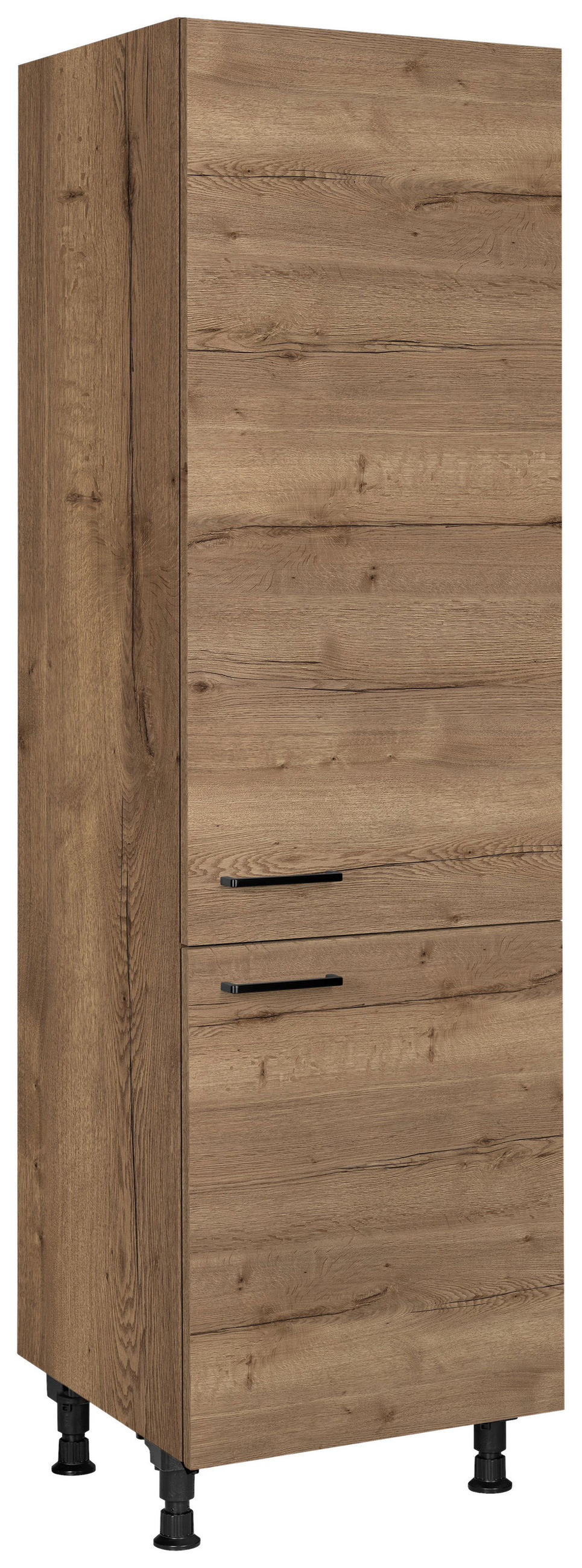 GERÄTEUMBAUSCHRANK 60/216,6/58 cm  in Eiche dunkel  - Eiche dunkel/Schwarz, MODERN, Holzwerkstoff/Metall (60/216,6/58cm) - Nobilia