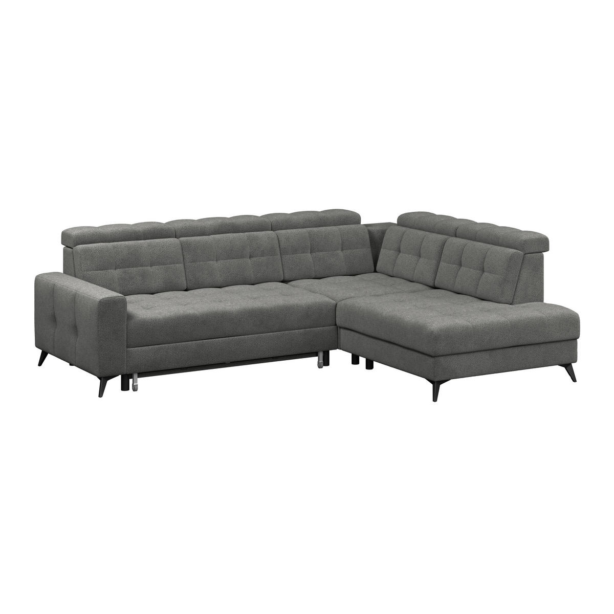 HÖRNSOFFA i velour mörkgrå  - mörkgrå/svart, Romantik / Lanthus, metall/textil (289/228cm) - MID.YOU