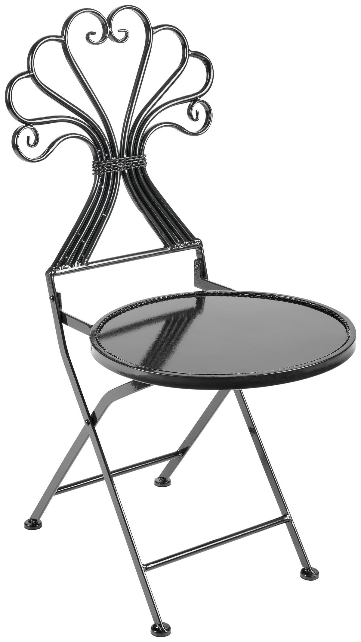 VRTNI STOL  železo črna  - črna, Konvencionalno, kovina (41,5cm) - Ambia Home