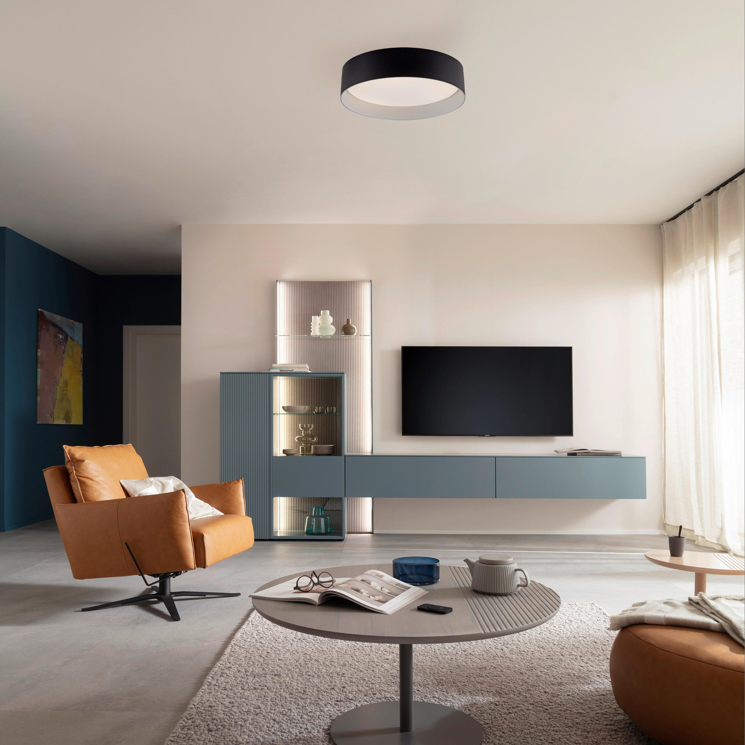 LED-DECKENLEUCHTE 28,5/28,5/7 cm   - Schwarz, KONVENTIONELL, Kunststoff/Metall (28,5/28,5/7cm) - Schöner Wohnen