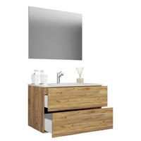 BADEZIMMER 3-teilig 80 cm  - Honigeiche/Weiss, Modern, Keramik/Holzwerkstoff (80cm) - MID.YOU