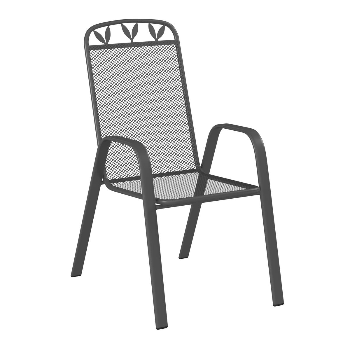 STAPELSESSEL Stahl Dunkelgrau  - Dunkelgrau, KONVENTIONELL, Metall (55/97/76cm) - Ambia Garden