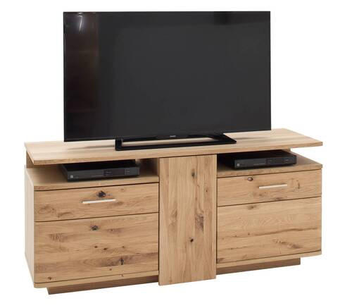 KOMODA POD TELEVIZI, sukový dub, barvy dubu, 155/72/50 cm - černá/barvy dubu, Design, kov/dřevo (155/72/50cm) - Livetastic