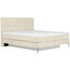 BOXSPRINGBETT 180/200 cm  in Beige  - Chromfarben/Beige, Design, Textil/Metall (180/200cm) - Welnova