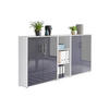 AKTENSCHRANK Anthrazit Hochglanz, Weiß  - Anthrazit Hochglanz/Weiß, MODERN, Holzwerkstoff (213/114/33cm) - MID.YOU
