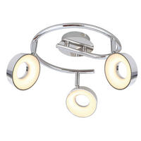 LED-STRAHLER 40/40/19 cm   - Chromfarben, Design, Kunststoff/Metall (40/40/19cm)