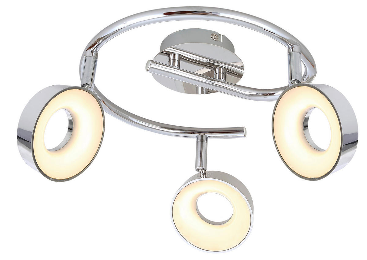 LED-STRAHLER 40/40/19 cm   - Chromfarben, Design, Kunststoff/Metall (40/40/19cm)