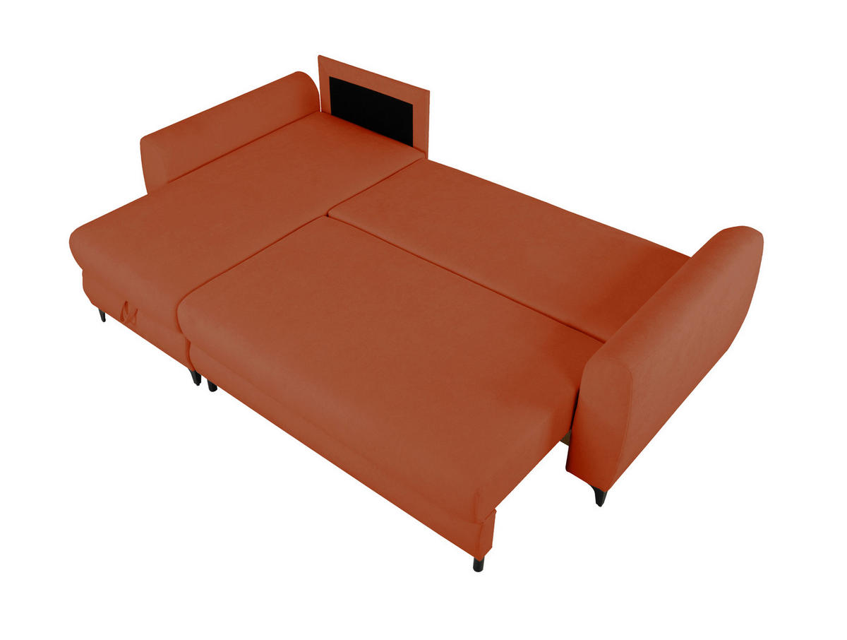 ECKSOFA Moli Rostfarben Bouclé  - Rostfarben/Schwarz, Design, Textil/Metall (236/148cm) - MID.YOU