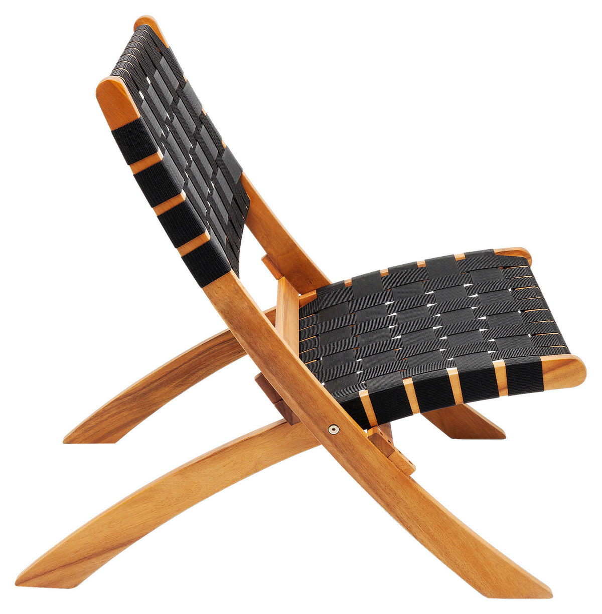 KLAPPSTUHL Textilgeflecht Akazie massiv Schwarz, Akaziefarben  - Schwarz/Akaziefarben, Trend, Holz/Textil (78/72,5/60cm) - Kare-Design