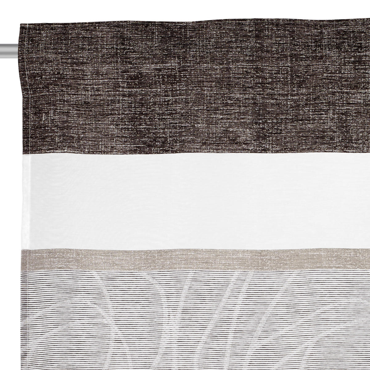 HOTOVÝ ZÁVĚS, poloprůhledné, 135/245 cm - krémová/hnědá, Konvenční, textil (135/245cm) - Esposa