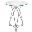 BEISTELLTISCH 46/46/55 cm Nickelfarben rund  - Nickelfarben, Design, Glas/Metall (46/46/55cm) - Xora