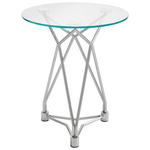 BEISTELLTISCH 46/46/55 cm Nickelfarben rund  - Nickelfarben, Design, Glas/Metall (46/46/55cm) - Xora