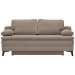 BOXSPRINGSOFA  in Cord Taupe  - Taupe/Schwarz, Design, Textil/Metall (200/100/108cm) - Novel