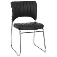 BESÖKSSTOL  i läderimitation svart  - kromfärg/svart, Modern, metall/textil (44/82/52cm) - MID.YOU