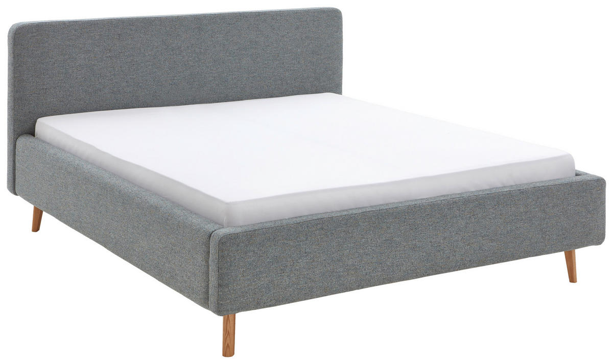 POLSTERBETT 160/200 cm  in Türkis  - Türkis/Eichefarben, Design, Holz/Textil (160/200cm) - MID.YOU