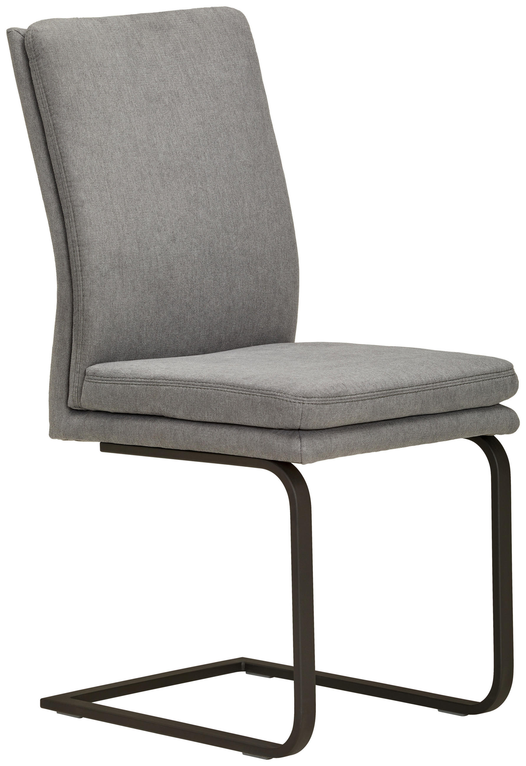 SCHWINGSTUHL  in Edelstahl Flachgewebe  - Schwarz/Grau, Design, Textil/Metall (47/100/64cm) - Novel