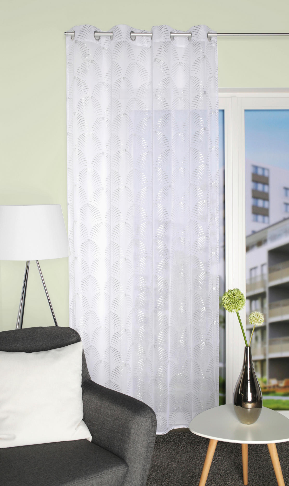 ÖSENVORHANG transparent  - Silberfarben, Basics, Textil (140/245cm) - Schmidt W. Gmbh