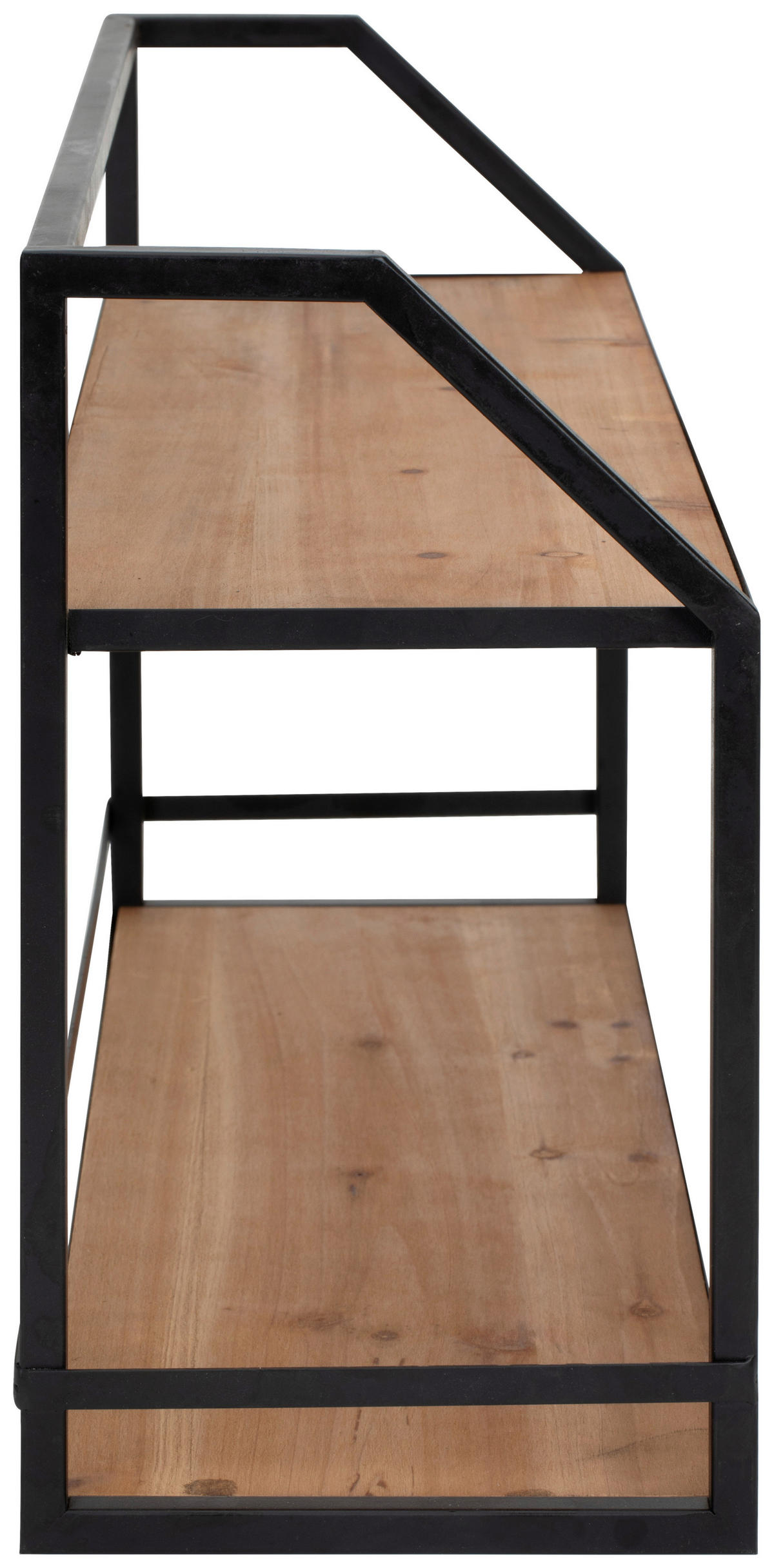 WANDREGAL 70/36.5/20 cm  - Schwarz/Naturfarben, LIFESTYLE, Holz/Metall (70/36.5/20cm) - Livetastic