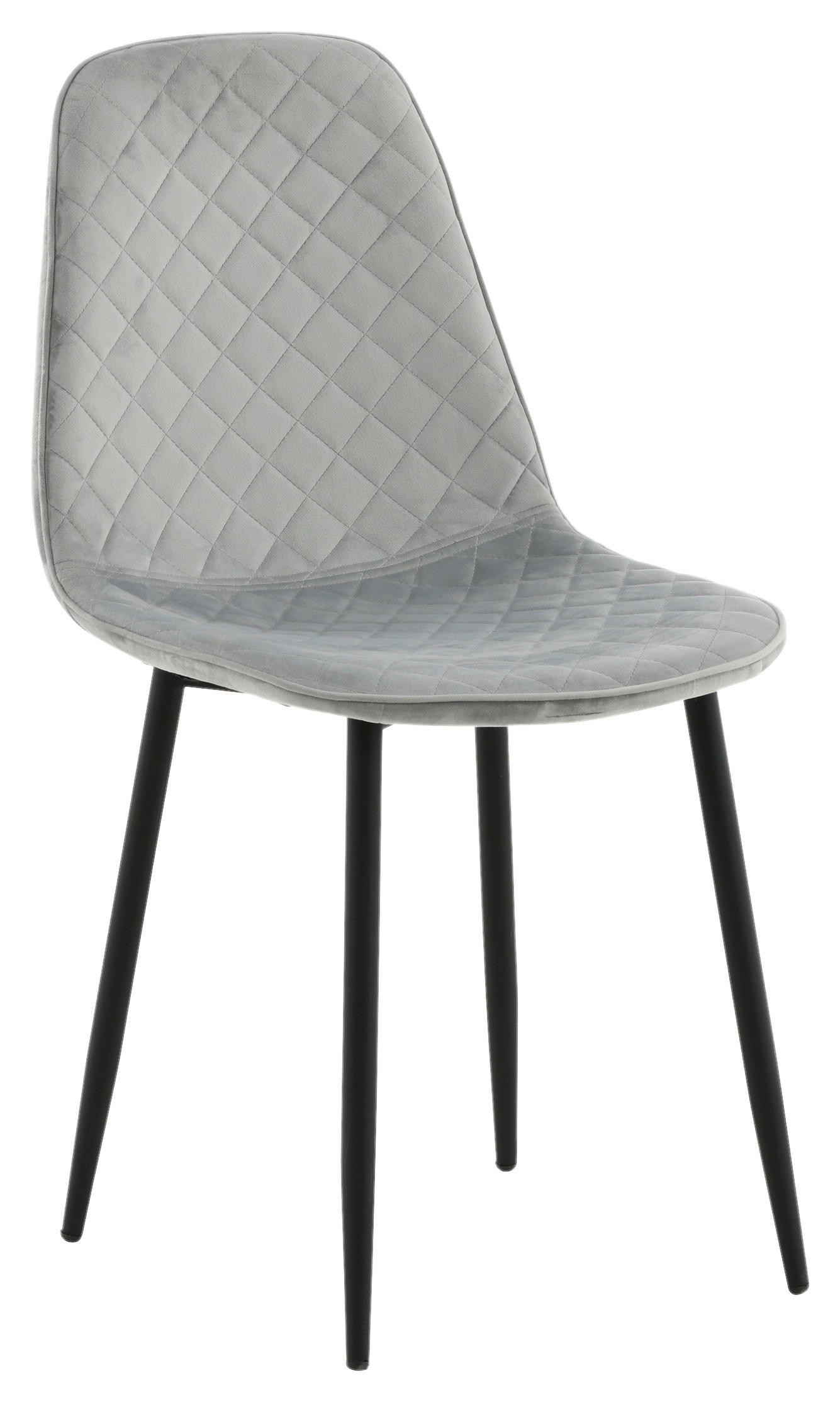 STOLSET 2 styck stål sammet  - grå/svart, Design, metall/textil (44/86/52cm) - Livetastic