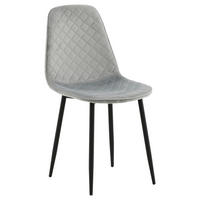 STOLSET 2 styck stål sammet  - grå/svart, Design, metall/textil (44/86/52cm) - Livetastic