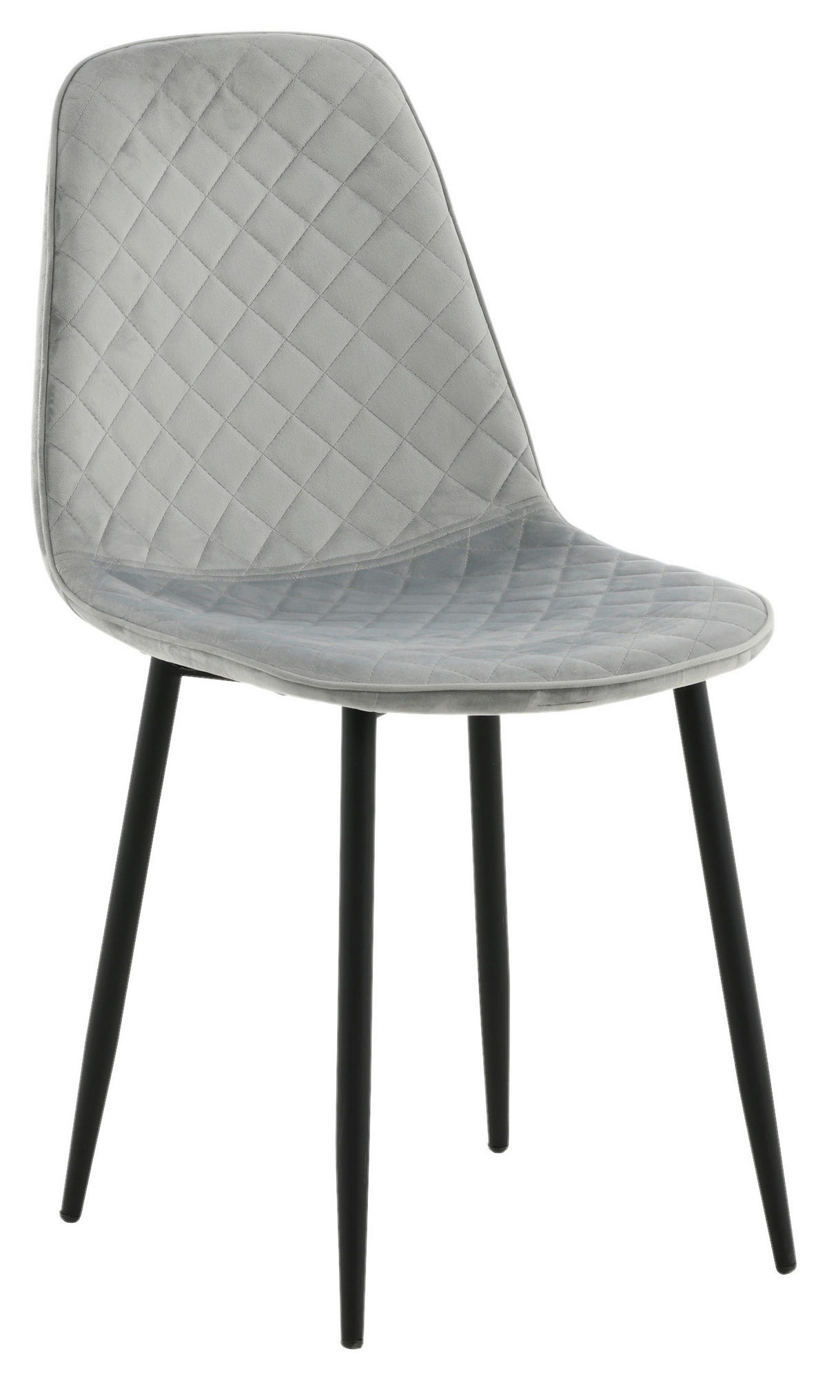 STOLSET 2 styck stål sammet  - grå/svart, Design, metall/textil (44/86/52cm) - Livetastic