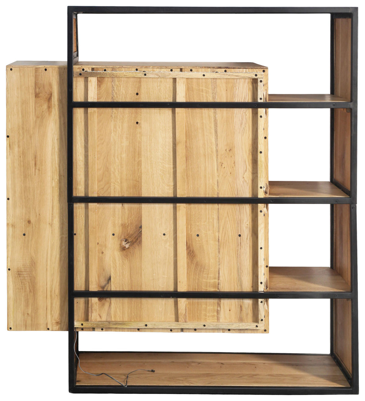 HIGHBOARD  120/130/40 cm 2 Schublade(n)  - Eichefarben/Schwarz, LIFESTYLE, Holz/Metall (120/130/40cm) - Landscape
