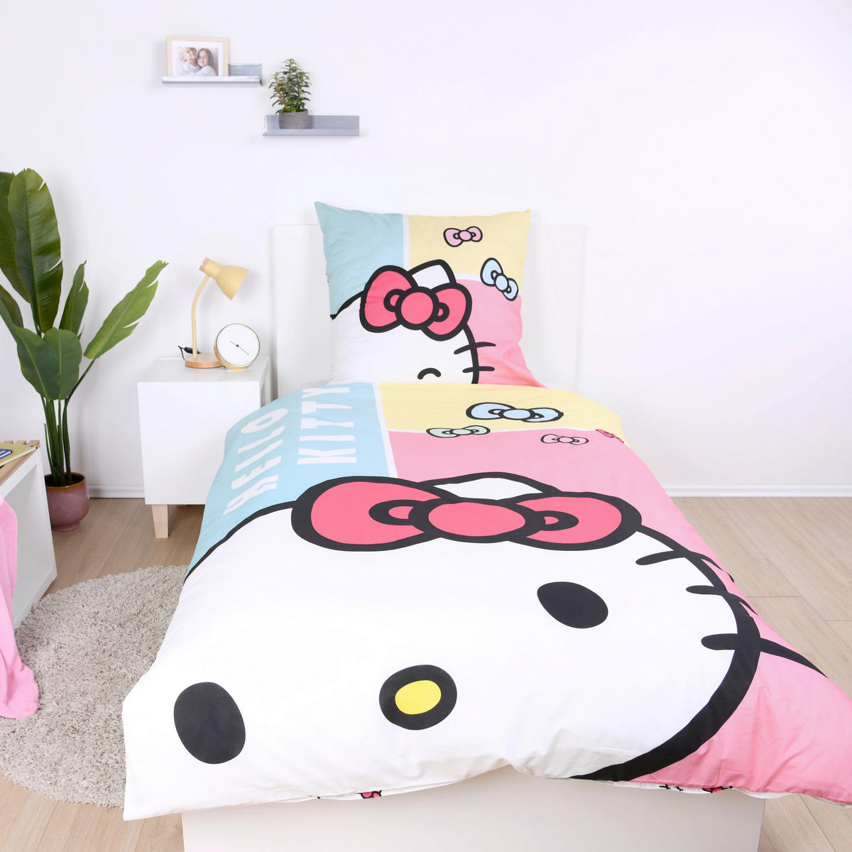 JUGENDBETTWÄSCHE 135/200 cm  - Pink/Hellgelb, Basics, Textil (135/200cm) - Herding