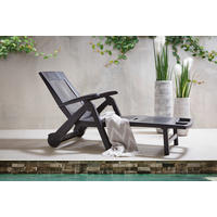 GARTENLIEGE 195/101/72 cm  - Anthrazit, Basics, Kunststoff (195/101/72cm) - Ambia Garden