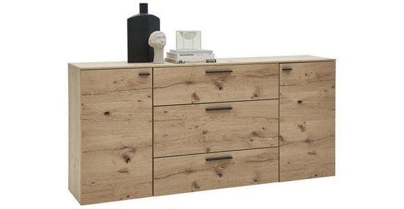 SIDEBOARD 195/91,3/41,2 cm - Eichefarben/Anthrazit, Design, Holz/Holzwerkstoff (195/91,3/41,2cm) - Dieter Knoll
