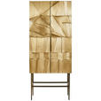 HIGHBOARD  in 75/180/40 cm  - Hellbraun/Messingfarben, Trend, Holzwerkstoff/Metall (75/180/40cm) - Ambia Home