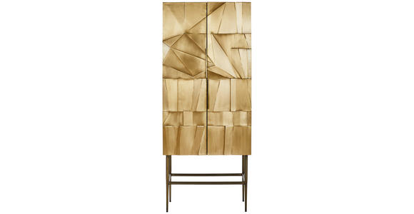 HIGHBOARD in 75/180/40 cm - Hellbraun/Messingfarben, Trend, Holzwerkstoff/Metall (75/180/40cm) - Ambia Home