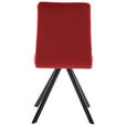STUHL  in Eisen Lederlook, Mikrofaser Metall, Textil  - Rot/Schwarz, MODERN, Textil/Metall (47/92/60cm) - Cantus