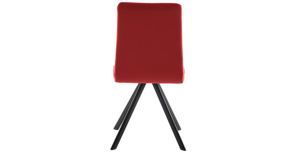 STUHL in Eisen Lederlook, Mikrofaser Metall, Textil - Rot/Schwarz, MODERN, Textil/Metall (47/92/60cm) - Cantus