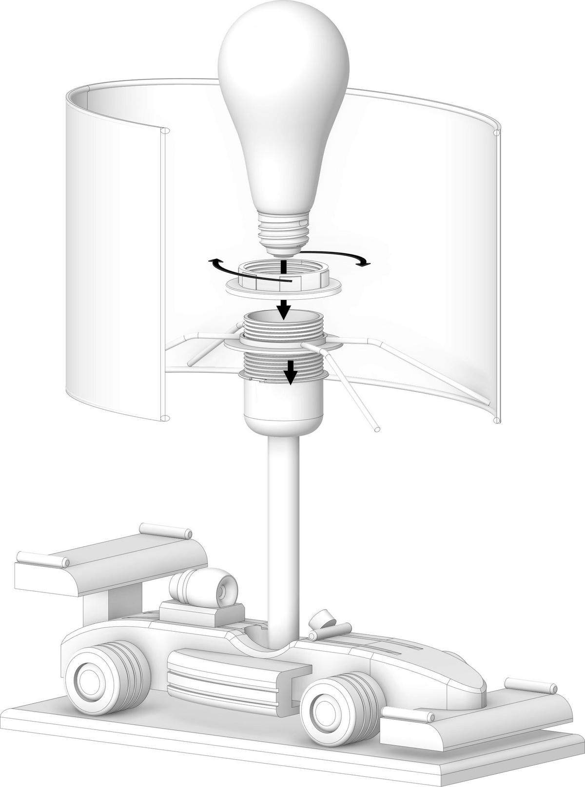 KINDERTISCHLEUCHTE Rennwagen 32/14/27 cm  - Blau/Naturfarben, Basics, Holz/Holzwerkstoff (32/14/27cm)