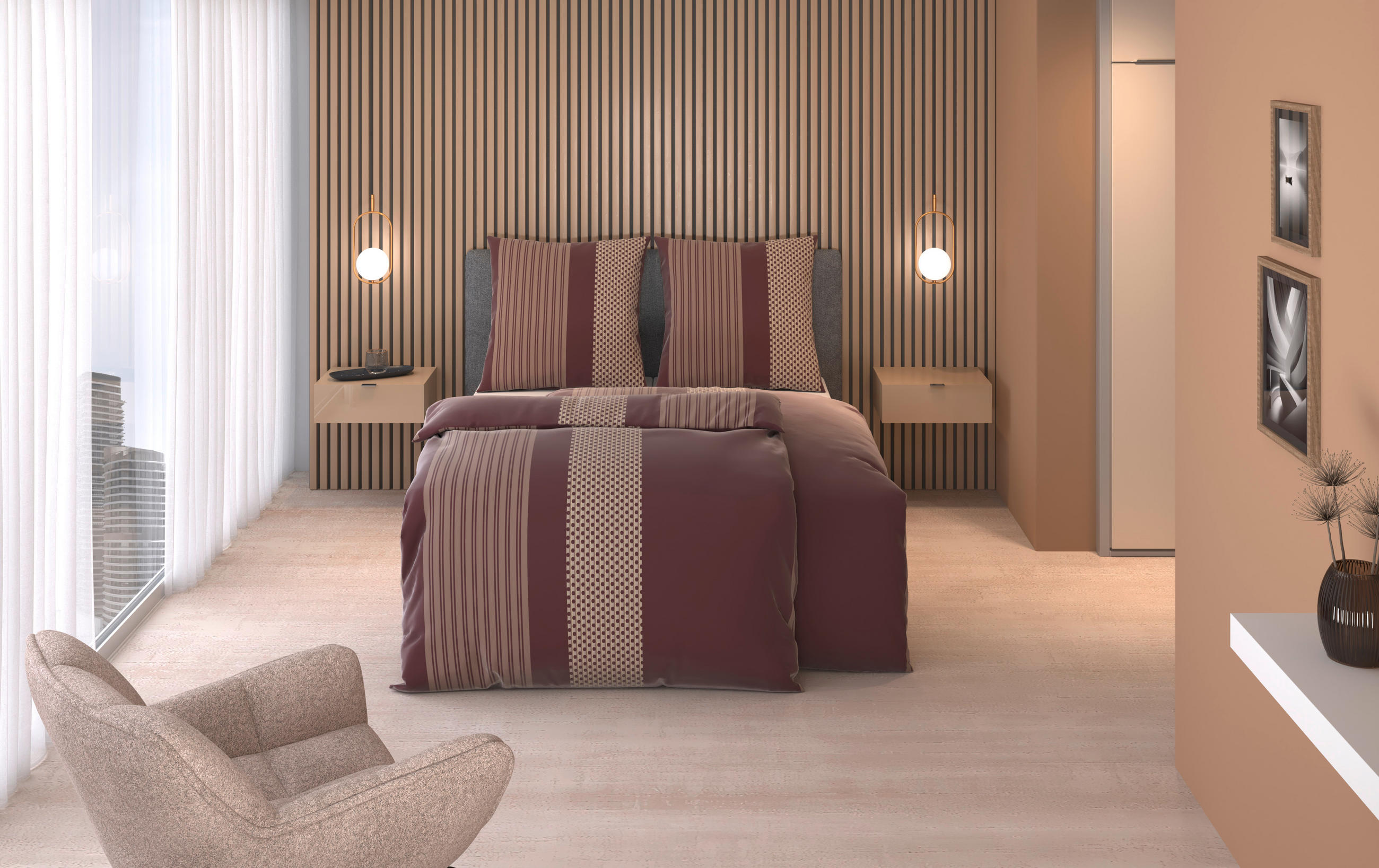 WENDEBETTWÄSCHE Satin 200/200 cm  - Kirschrot, Textil (200/200cm) - Dieter Knoll