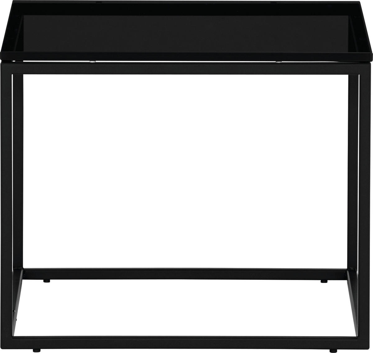 COUCHTISCH in Metall, Glas 47/47/38 cm  - Anthrazit, Design, Glas/Metall (47/47/38cm) - Novel