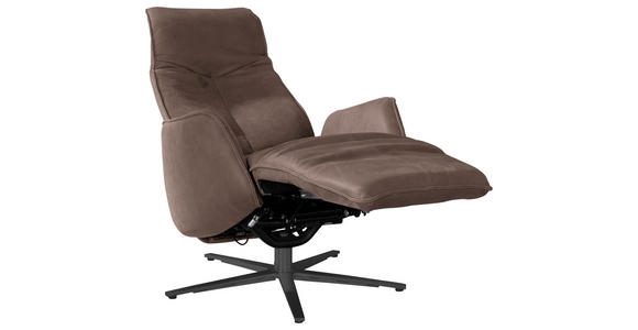 RELAXSESSEL in Leder Dunkelbraun - Anthrazit/Dunkelbraun, Design, Leder/Metall (71/114/84cm) - Johann Jakob