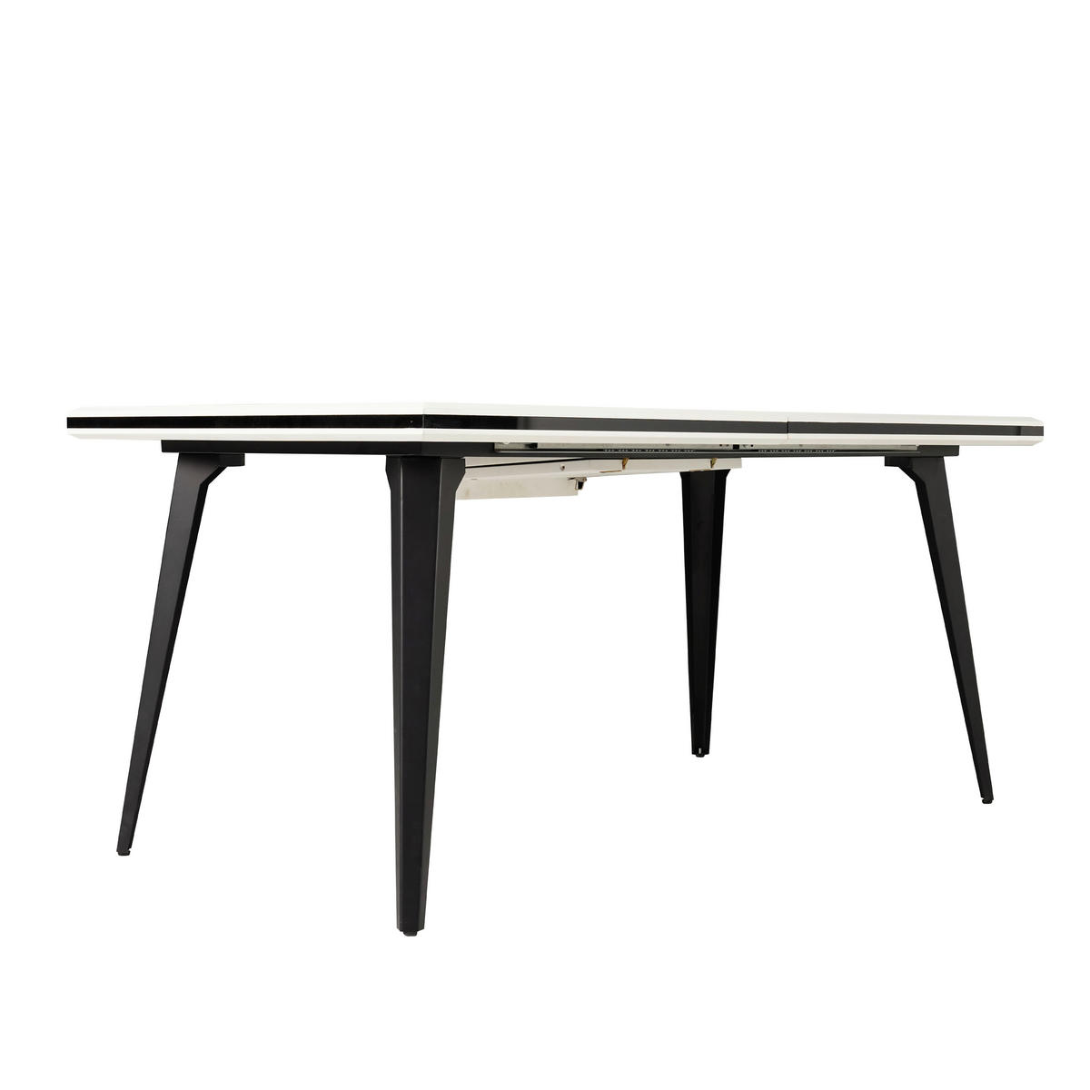 JÍDELNÍ STŮL, černá, bílá, 160-200/76/90 cm - bílá/černá, Moderní, kov/kompozitní dřevo (160-200/76/90cm) - MID.YOU