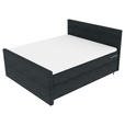 BOXSPRINGBETT 180/200 cm  in Anthrazit  - Anthrazit/Schwarz, KONVENTIONELL, Textil/Metall (180/200cm) - Carryhome