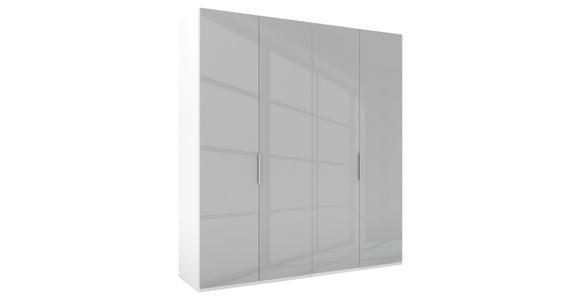 DREHTÜRENSCHRANK 200/223/62 cm 4-türig Grau, Weiß - Alufarben/Weiß, KONVENTIONELL, Glas/Holzwerkstoff (200/223/62cm) - Novel