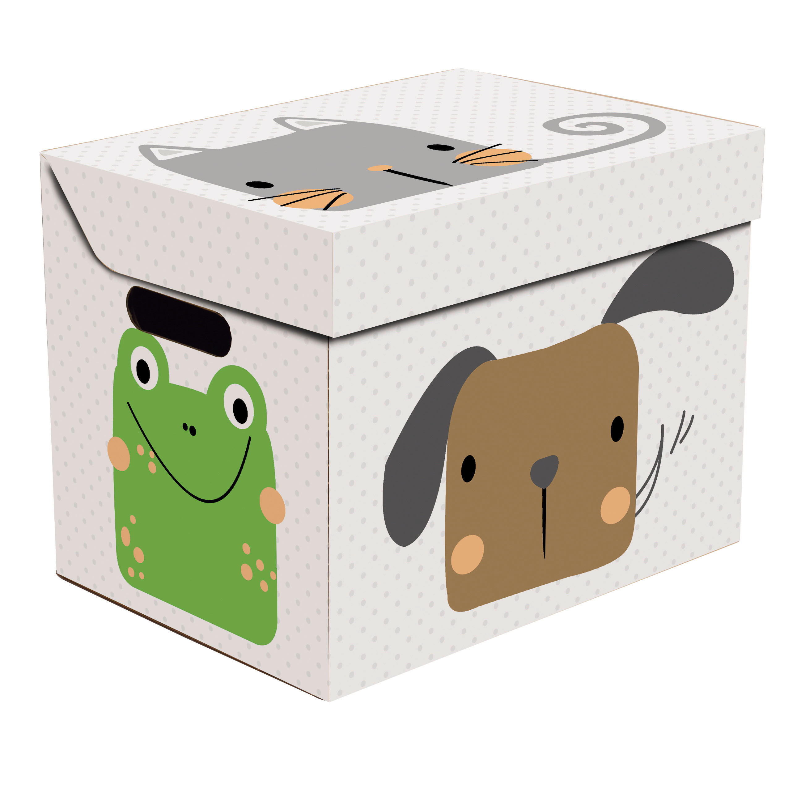 AUFBEWAHRUNGSBOX 34/25/26 cm  - Weiss/Beige, Basics, Karton (34/25/26cm) - My Baby Lou