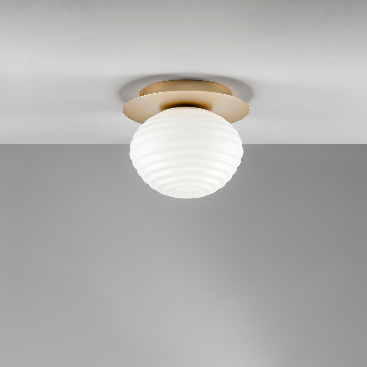 DECKENLEUCHTE Luce Ambiente e Design 20/17 cm   - Goldfarben/Weiß, KONVENTIONELL, Glas/Metall (20/17cm)