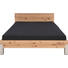 BETT Wildeiche furniert, mehrschichtige Massivholzplatte (Tischlerplatte) 180/200 cm - Edelstahlfarben/Eichefarben, Design, Holz/Metall (180/200cm) - VOGLAUER