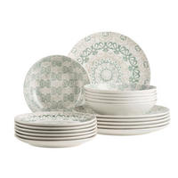 TELLERSET ORNEA 18-teilig  - Türkis/Braun, Basics, Keramik - Mäser