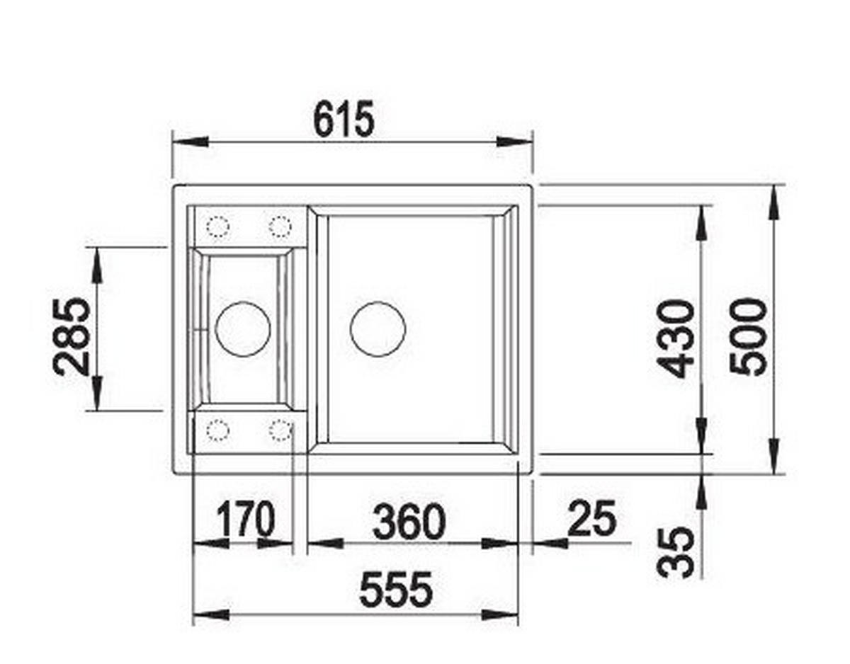 SPÜLE 516162  - Braun, Basics, Stein (61,5/19/50cm) - Blanco