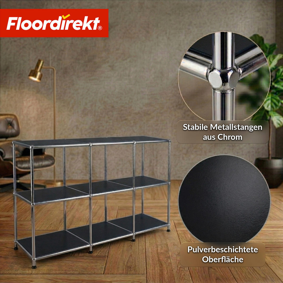 SIDEBOARD Concept Epure MK-018 116/82/40 cm  - Schwarz, Basics, Metall (116/82/40cm) - Floordirekt