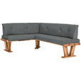 ECKBANK 155/205 cm  in Dunkelgrau  - Eichefarben/Dunkelgrau, Natur, Holz/Textil (155/205cm) - Moderano