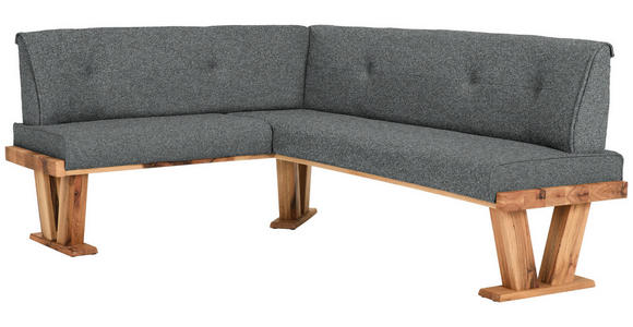 ECKBANK 155/205 cm  in Dunkelgrau  - Eichefarben/Dunkelgrau, Natur, Holz/Textil (155/205cm) - Moderano