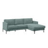 ECKSOFA in Flachgewebe Türkis  - Türkis/Schwarz, Trend, Textil/Metall (232/154cm) - Livetastic