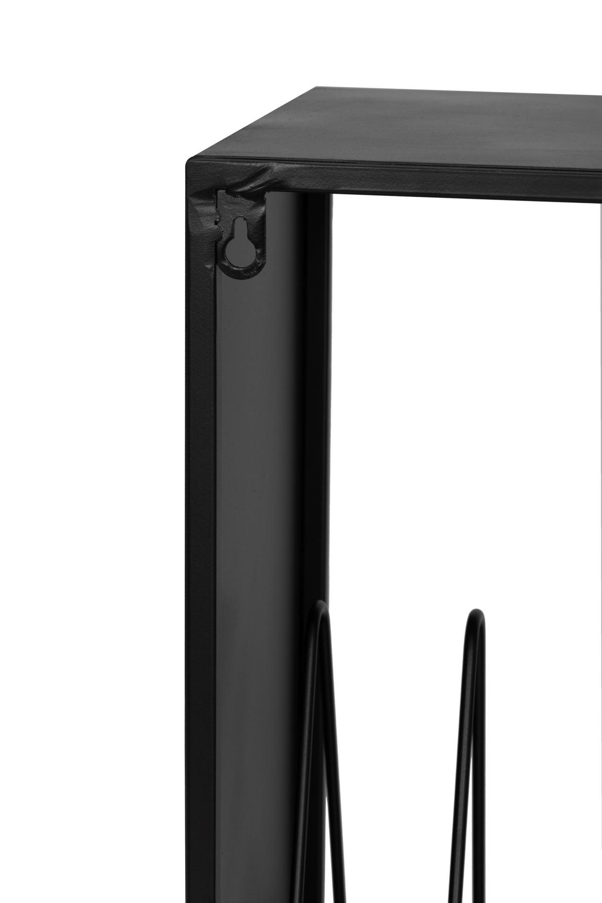WANDREGAL 80/60/24 cm  - Schwarz, Design, Metall (80/60/24cm) - P & B